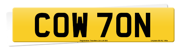 Registration number COW 70N